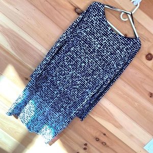 Lined long sleeve, navy & white Vince Camuto dress